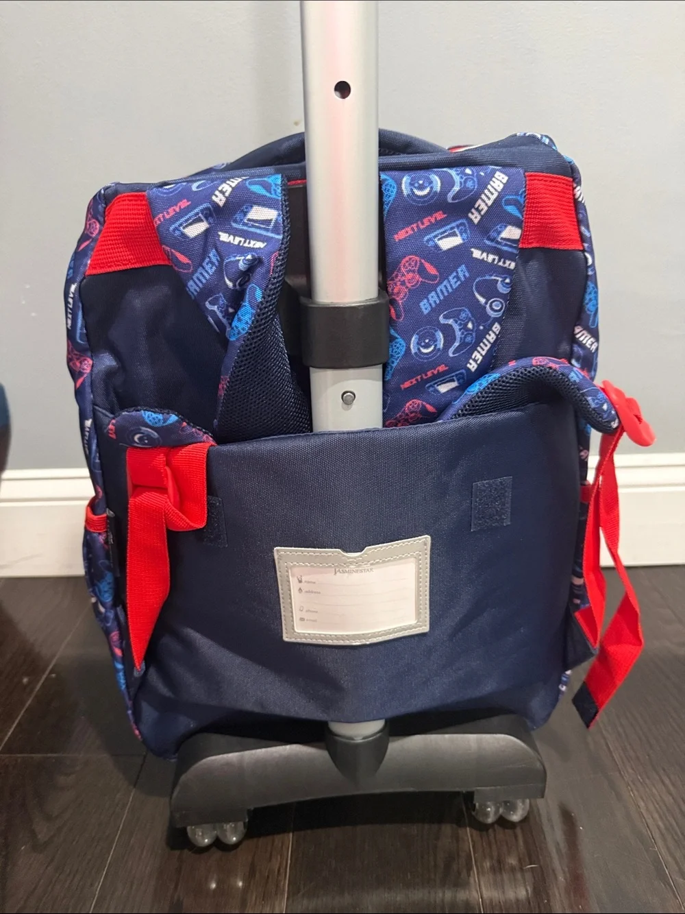 Blue 'Level Up Ready' Rolling Gaming Backpack Set
